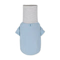Colour block high collar dog shirt in pink, light blue, or brown, polyester pet clothes