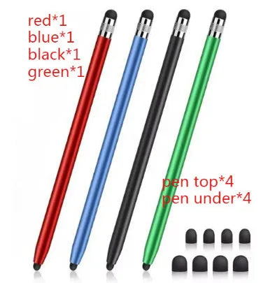 Two-in-one universal metal touch screen pen for tablets and phones in various colours