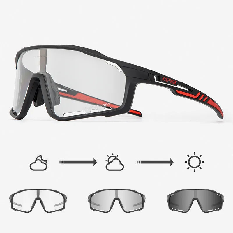 Photochromic cycling sports goggles with TR90 frame and semi-rimless design for outdoor sports