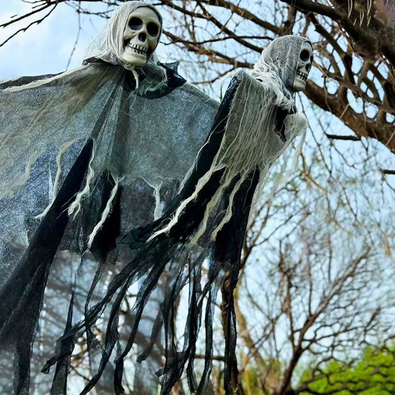85cm Halloween hanging ghost prop in Colour, Purple, Red or Warm Colour, made from plastic, wrought iron, foam and cloth