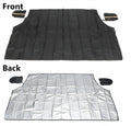 Magnetic car snow shield in black, 215x150x125cm size, on windshield for snow and frost protection