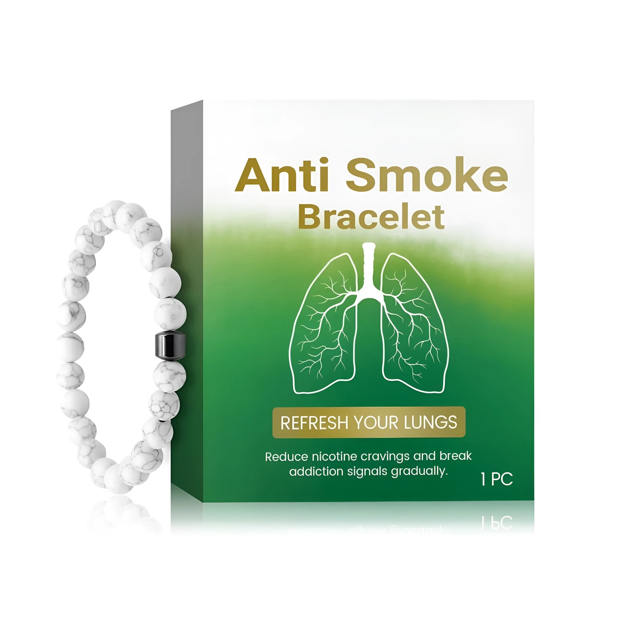 Women's adjustable synthetic turquoise smoke prevention bracelet with minimalist modern design