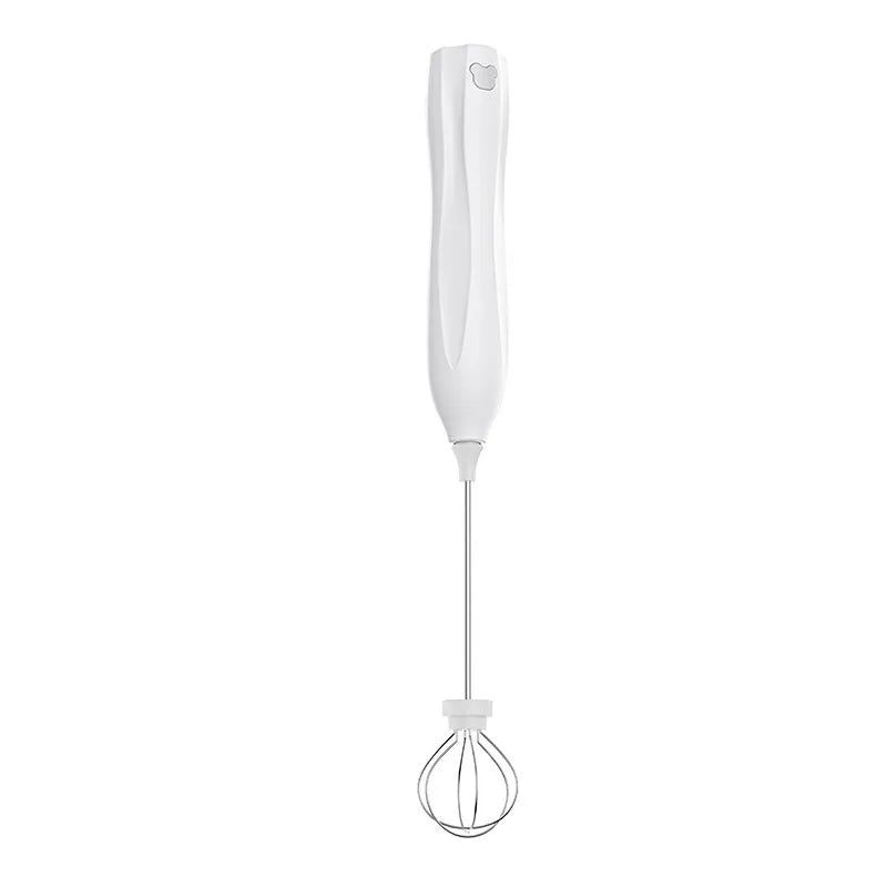 Mini milk frother with 304 stainless steel shaft, three-speed control, Type-C charging, beige colour