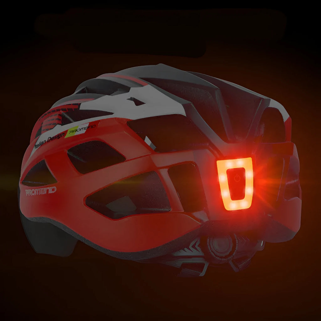 USB rechargeable bicycle taillight with 220mAh battery mounted on a seat tube, white colour