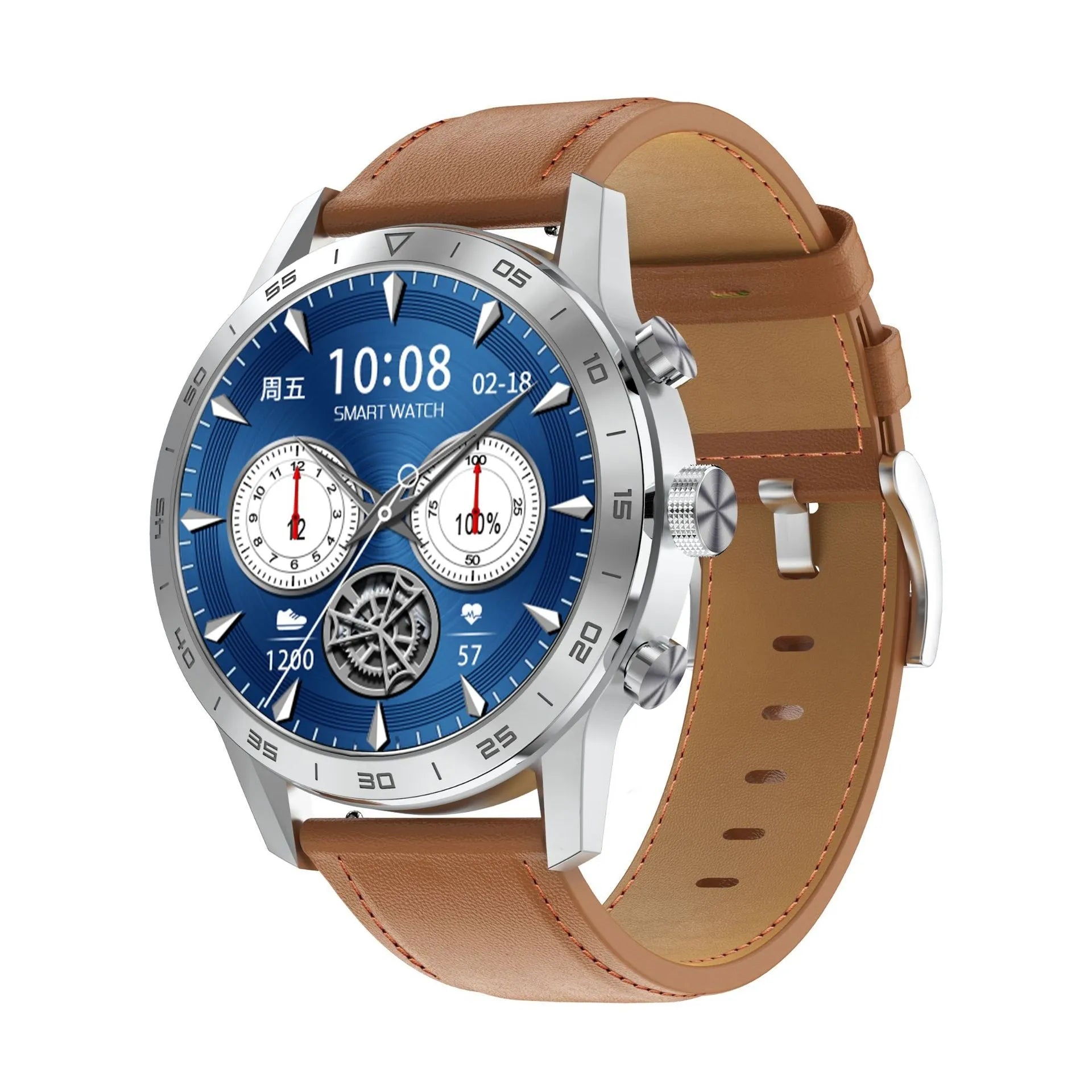 Fitness tracker smart watch with 1.39-inch IPS full screen, Bluetooth call feature, and step counter on display