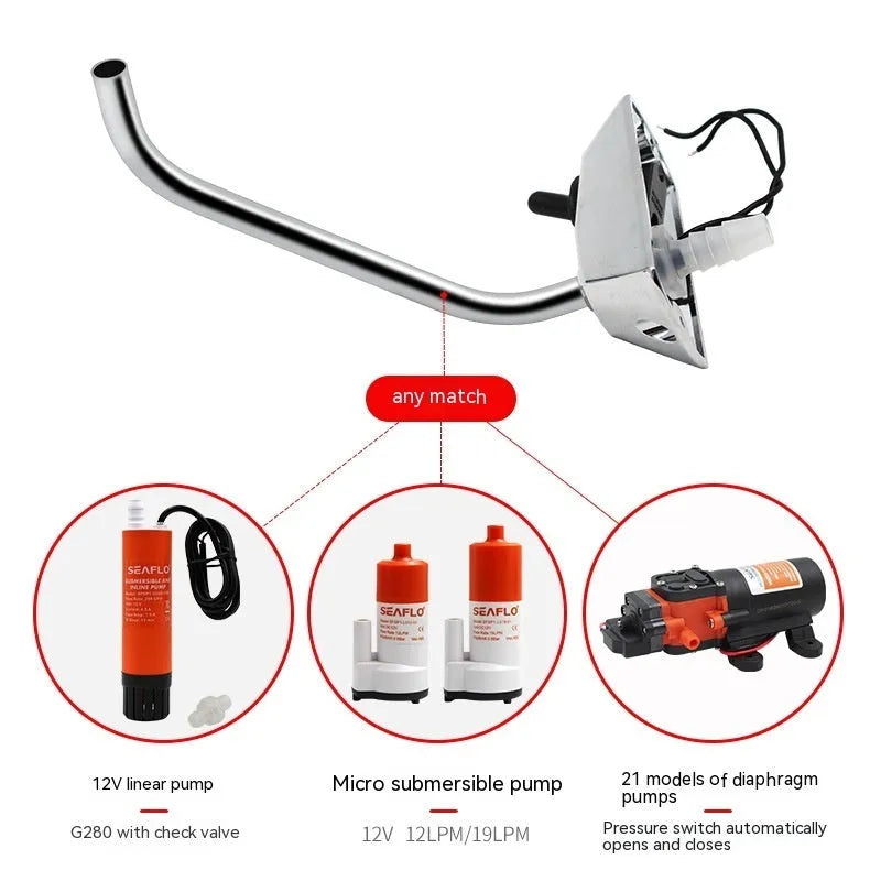316 stainless steel electronic control RV faucet with mirror polish finish
