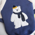 Dark blue fleece-lined cotton dog jumper for winter in large sizes