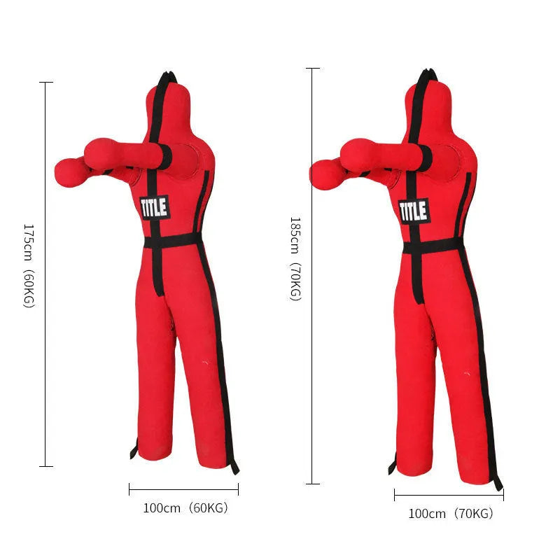 Red explosion-proof space leather humanoid punching bag for boxing and wrestling sparring