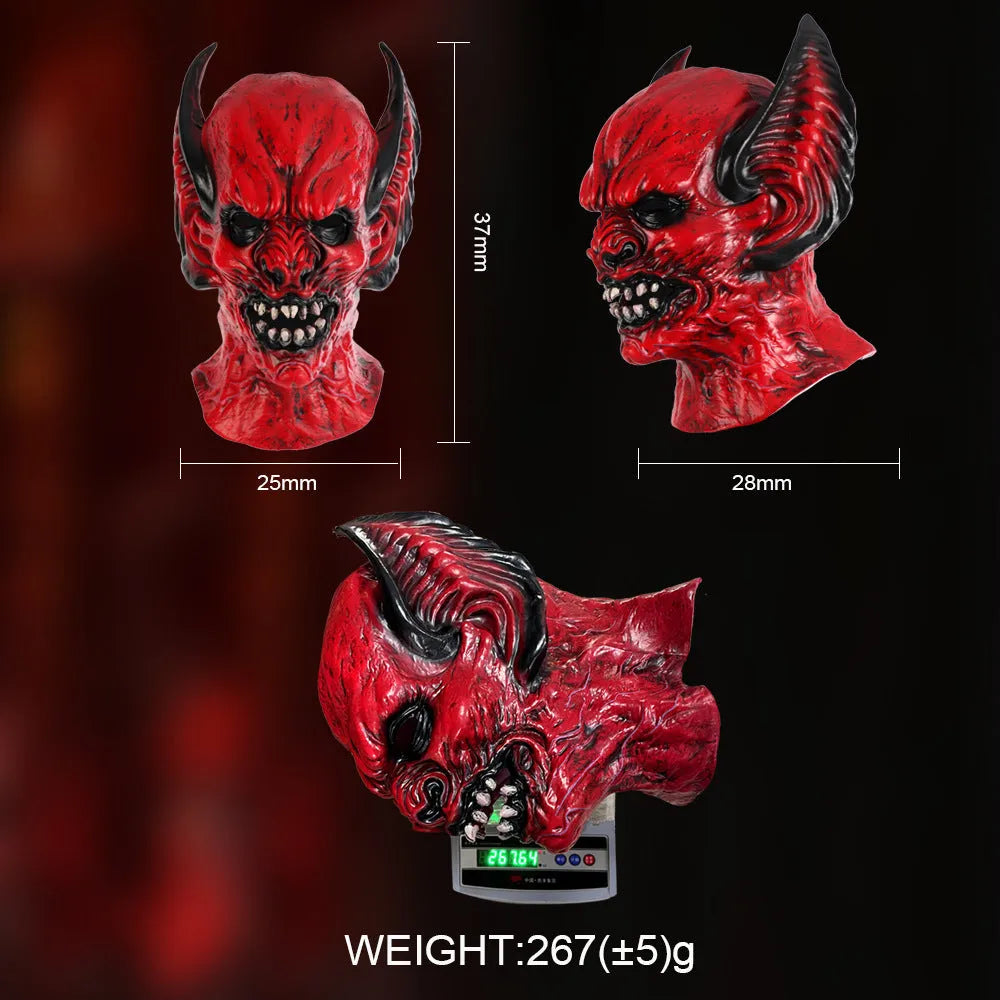 Red bat horror costume mask made from RP foam for Halloween dress-up.