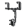 Retractable car phone holder mounted on rearview mirror with adjustable bracket for 4.0-7.0 inch mobile devices