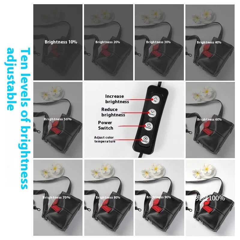 50cm folding photo light box with metal frame and integrated USB lighting for product photography