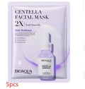Set of collagen, hyaluronic acid, vitamin C and Centella Asiatica gel face sheet masks in 30g sachets.