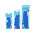 Blue gel pet cooling collar for dogs and cats, smooth non-stick surface, sizes S M L