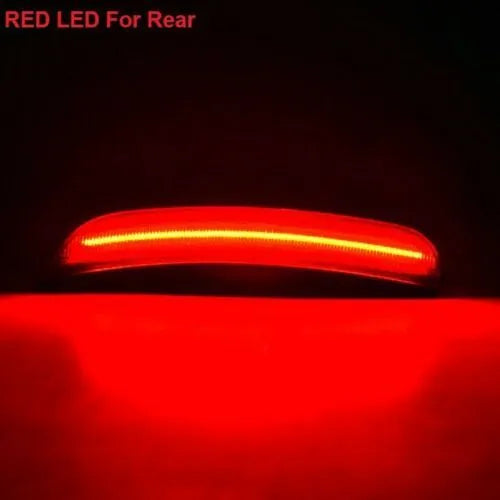 Dodge Challenger side turn signal light replacement kit for 2015-2020 models, showing yellow front and red rear lights.