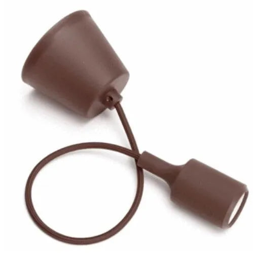 Coloured silicone ceiling light socket holder with E26/E27 base and 50cm wire