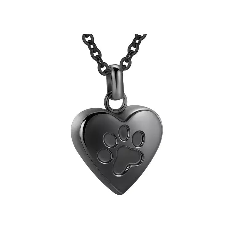 Simple titanium steel necklace with an openable heart-shaped cinerary casket pendant.