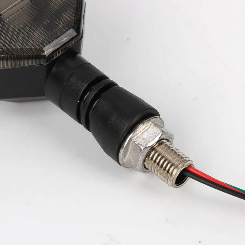 Arrow-shaped motorcycle directional signal lamp with LED lighting for 12v vehicle systems