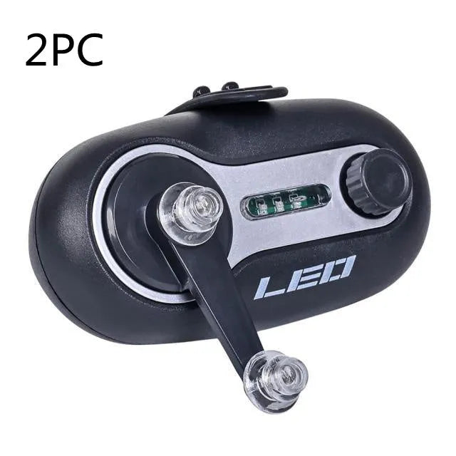 Fishing rod alarm with automatic signal lamp in blue or black colours for night fishing