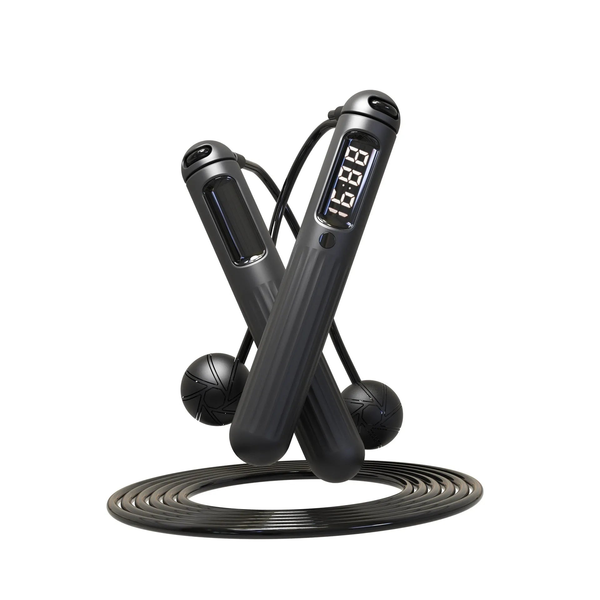 Smart Bluetooth skipping rope with counter in A8 pearl white colour, coreless design with weight bearing ball