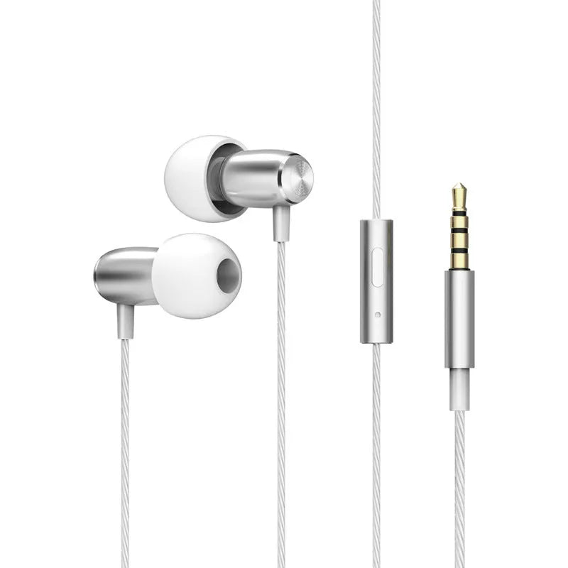 Wired in-ear subwoofer headphones with 3.5mm plug for phone and computer use