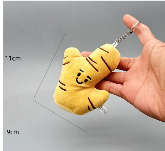 Funny Vegetable Series plush keychain with onion garlic and broccoli pendant in super soft short plush