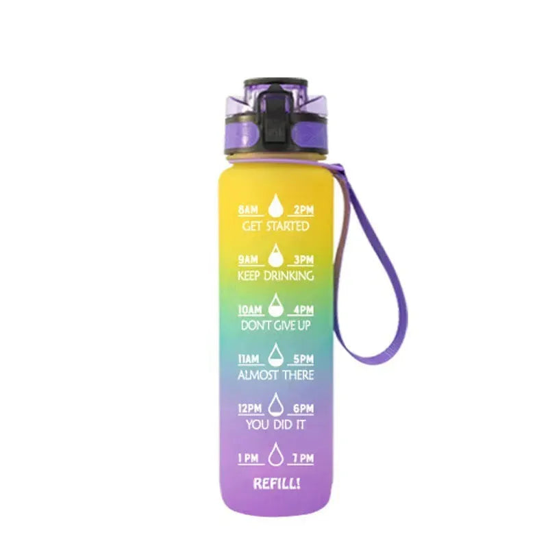 Clear transparent Tritan sports water bottle with 1000ml capacity and infuser