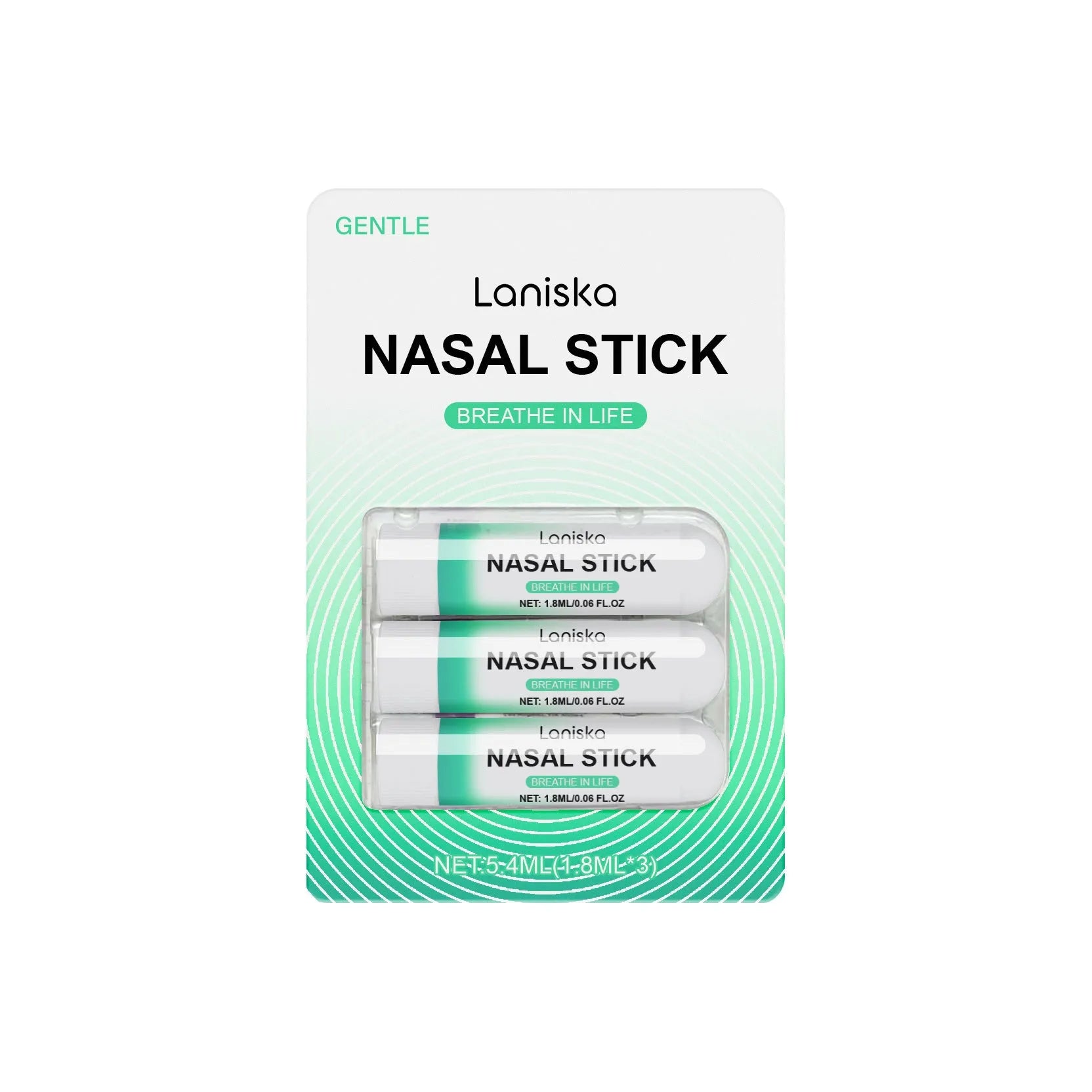 Menthol and spearmint nose soothing spray and gel suit in 5.4ml portable multi-unit packaging