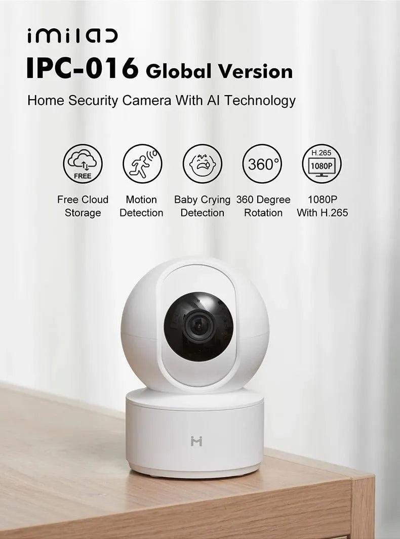 White Xiaobai smart camera model CMSXJ16A with 1080p resolution and 110° wide-angle lens