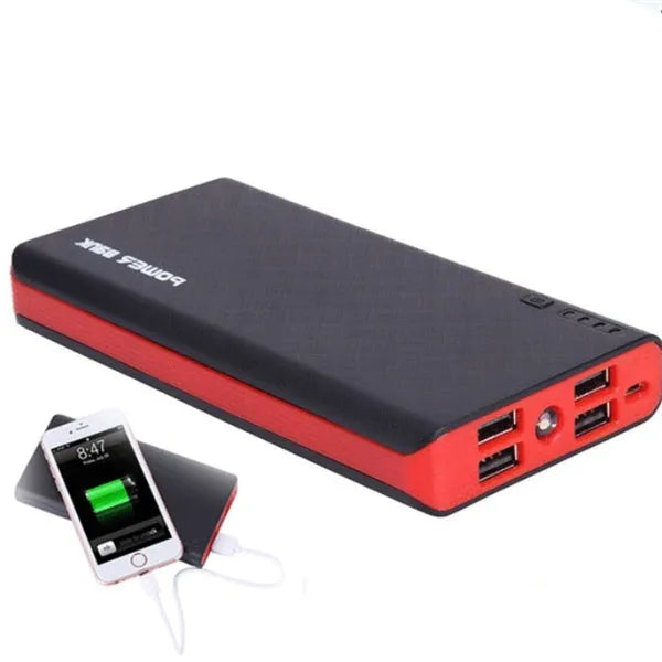 20000mAh 4U fast charging power bank in red, blue, green, yellow, and black colour options