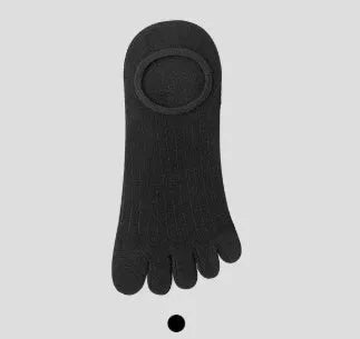 Modal cotton five-finger ultra-thin breathable boat socks in black colour option