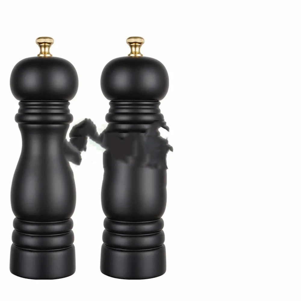 Manual pepper mill with ceramic core, beech wood and stainless steel body, modern minimalist style for BBQ seasoning