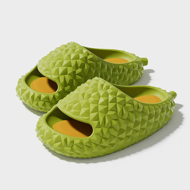 Durian peep-toe EVA bathroom slippers in golden pillow yellow with non-slip sole
