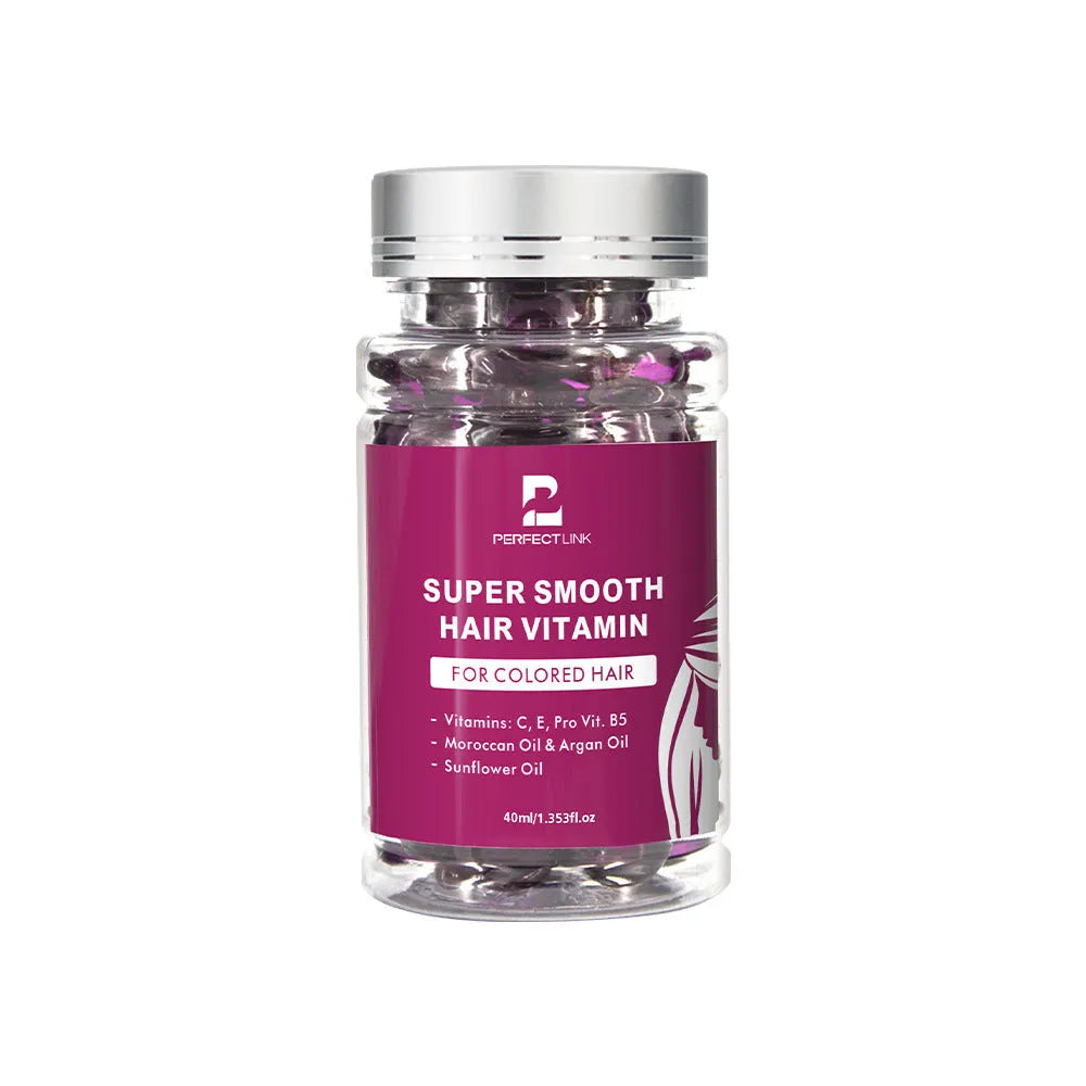 40ml Vitamin Nuts Hair Care Essential Oil bottle in one of six colour options: Red, Purple, Gold, Blue, Yellow, or Pink.