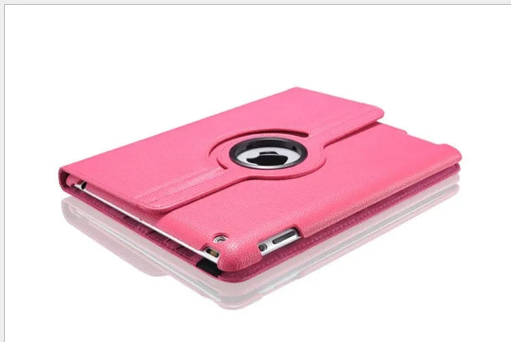 iPad PU leather rotary case in clam shell design with sleep function for multiple iPad models