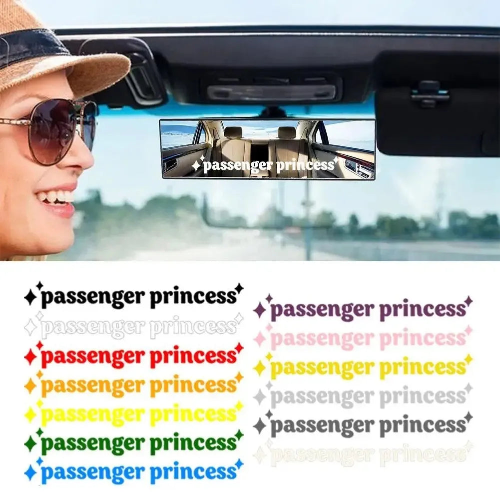 10x2cm rectangular car interior stickers with English patterns in four colour options