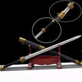 Manganese steel Han style sword with 73cm blade, 102cm or 105cm overall length, unsharpened for display