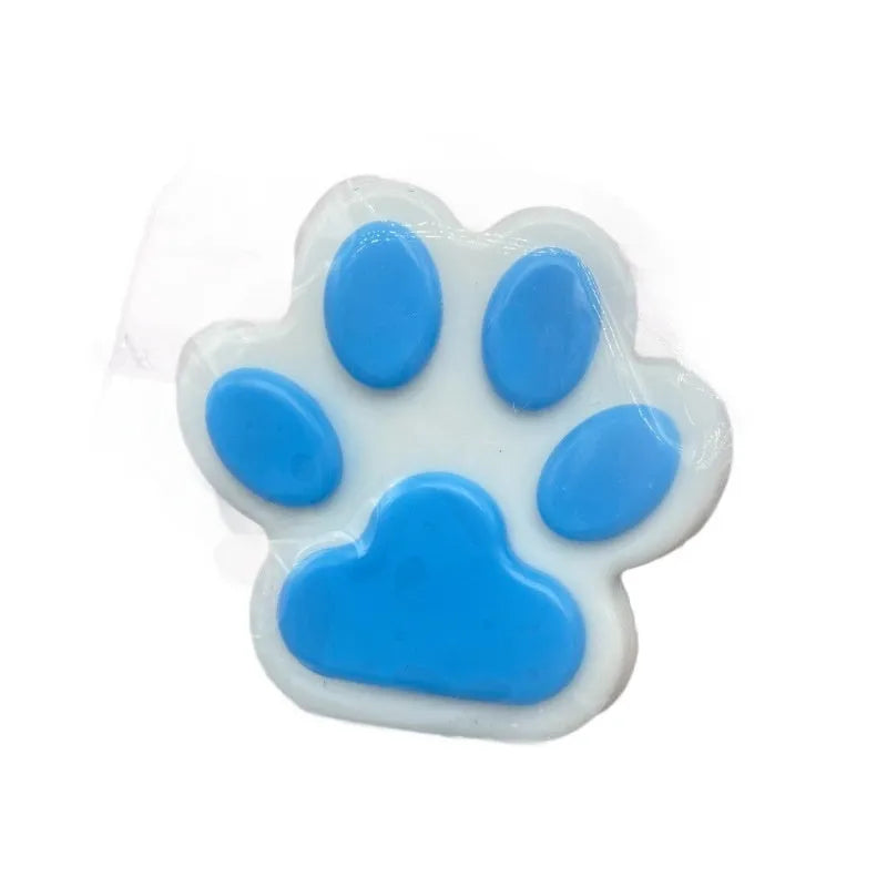 Oversized plush cat's paw squeezing toy in 14cm TPR flocking finish, black colour, on white background