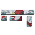 Coral Sea colour PBT keycaps for Xiao Yan mechanical keyboards with five-sided sublimation printing