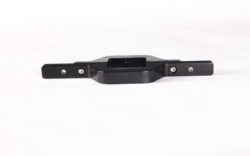 Black metal trailer hook lamp mounting bracket for off-road vehicle modification.