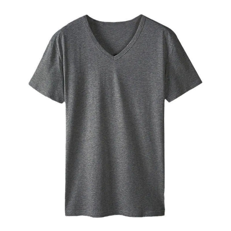 Men's V-neck short sleeve T-shirt in modal hemp blend, slim fit, available in seven colours and sizes S to 3XL
