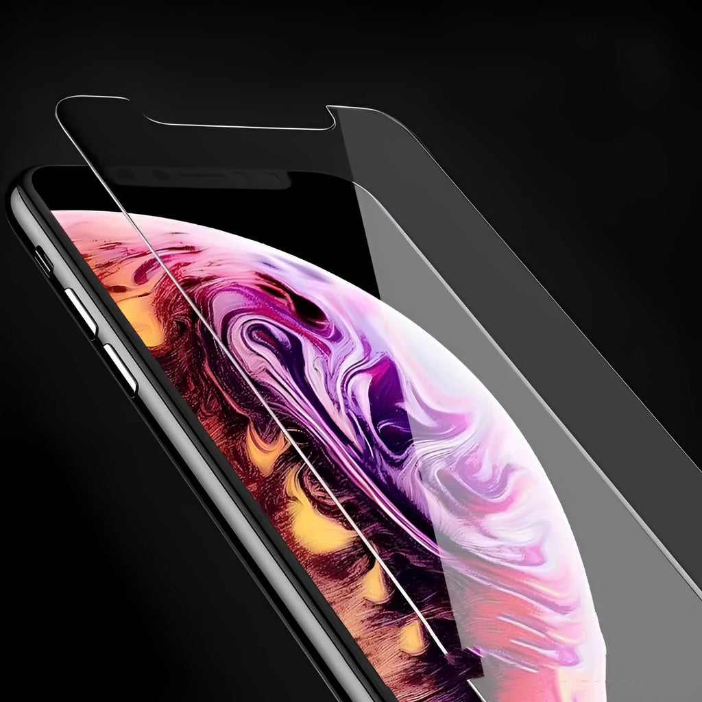 Tempered glass screen protector for iPhone X to 13 Pro Max, high-definition anti-scratch front film