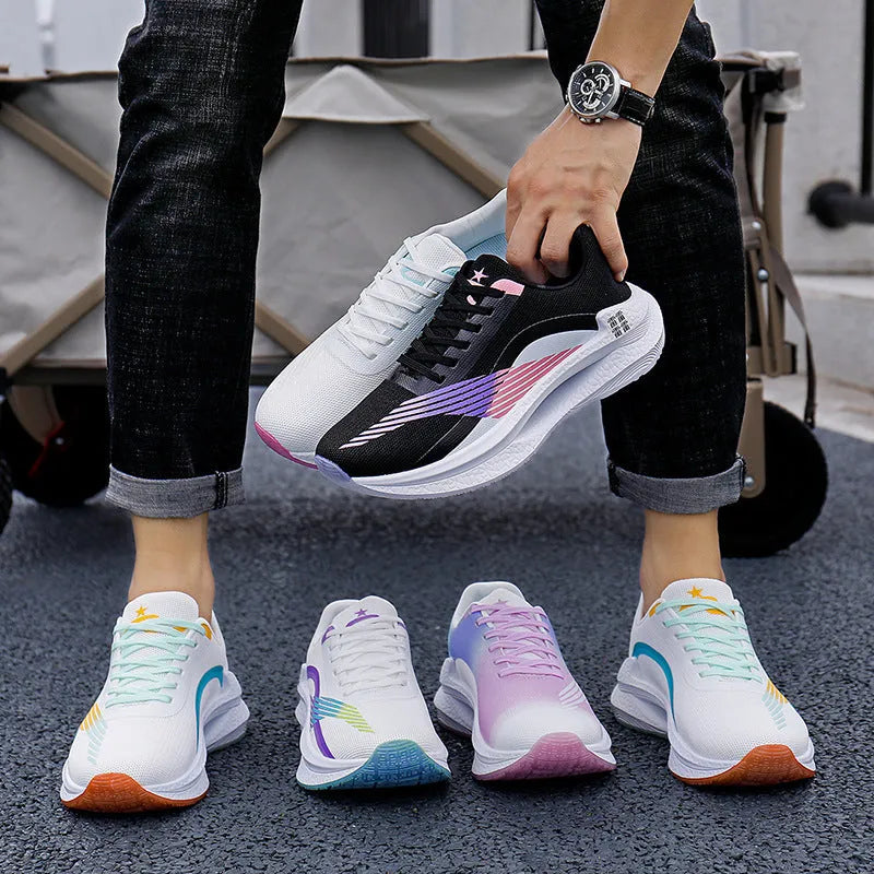 Flyknit low top wedge heel sneakers for men in solid colour