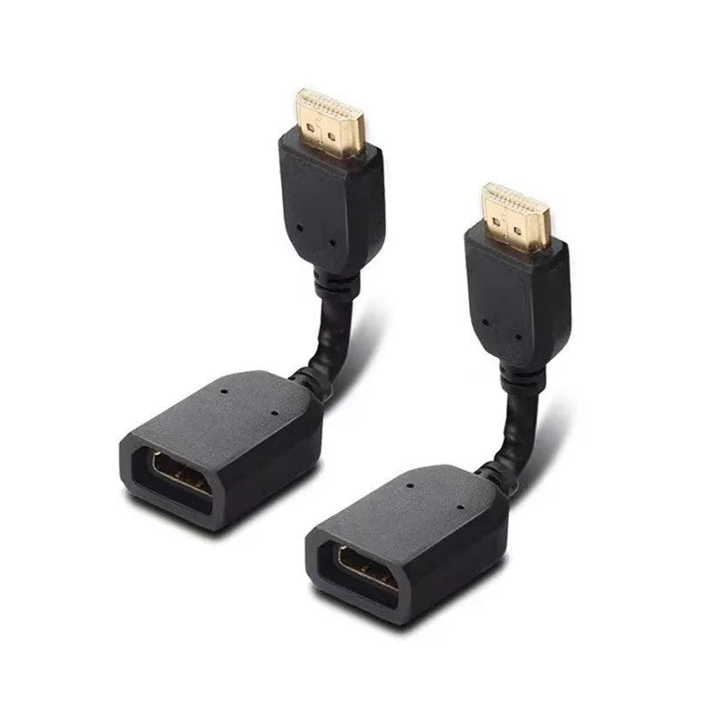 Black 10cm male to female HDMI extension cable with gold plated plug for Chromecast TV stick