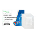 Four healthy foot patches with ginger, mugwort and lavender oil ingredients in opened packaging