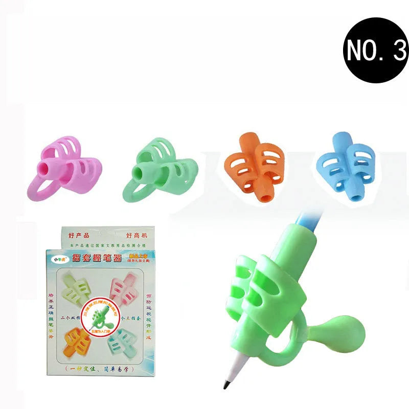 Cartoon character soft rubber pen holder for correcting children's writing posture
