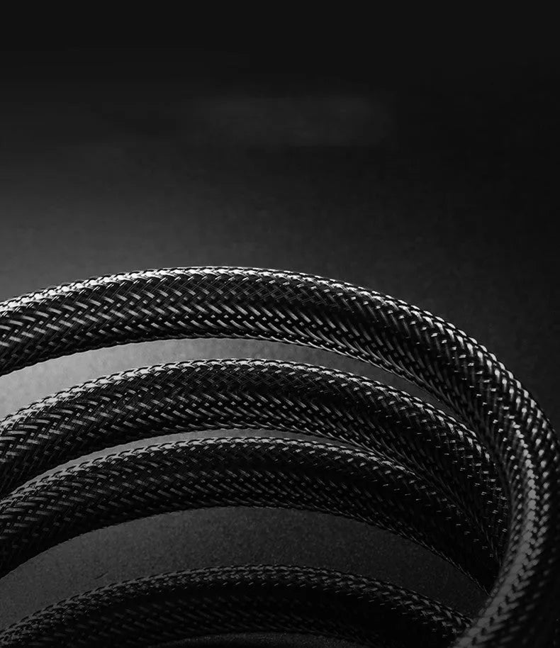 Black HDMI cable with gold-plated connectors, shown at a length of 5 metres.