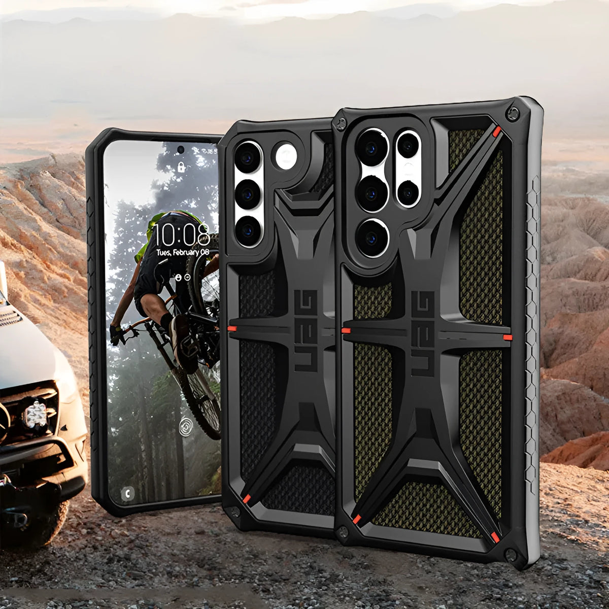 Anti-fall thin black TPU and PC back cover phone case for Samsung Galaxy S22, S22 Plus and S22 Ultra