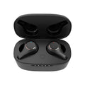 Black and white ANC active noise cancelling Bluetooth earbuds with charging case