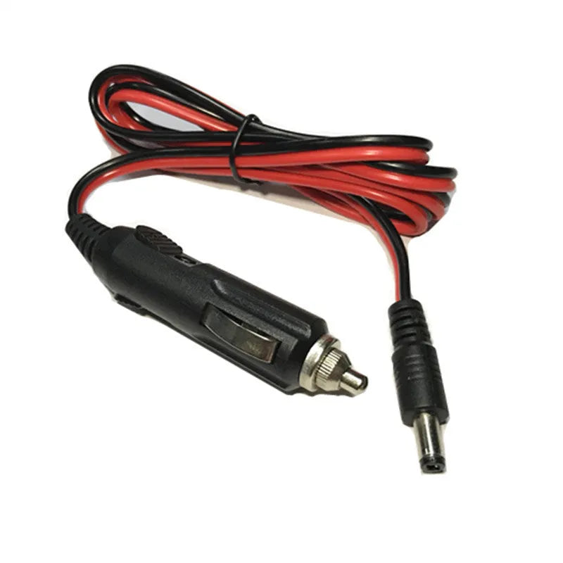 Black 12V car cigarette lighter charging cable with DC5.5mm plug and 1.2 metre cable