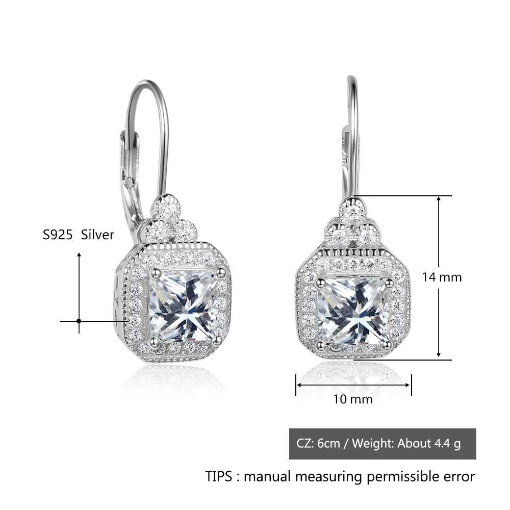 S925 sterling silver crown-shaped rhinestone earrings for women, silver gem inlay, colour EA102021